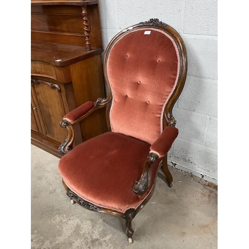 4 - Victorian mahogany armchair  69W