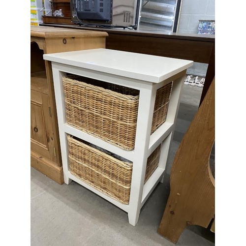 40 - Cream 2 drawer chest 68H 49W 37D