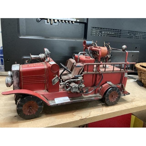 403 - Tin plate model fire engine 37W 18H 14D