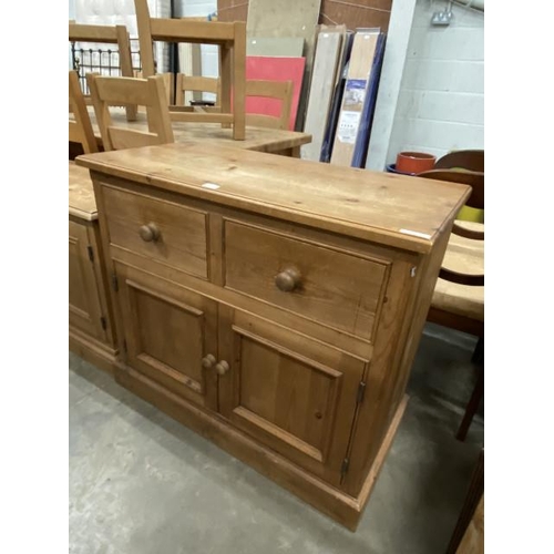 43 - Pine 2 door/2 drawer sideboard 83H 96W 47D