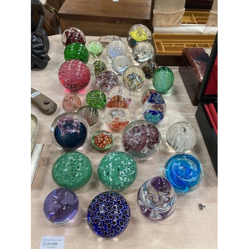 430 - 31 assorted glass paperweights