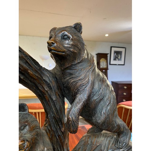 133 - Early 20th century Black Forest Bear family, hand carved sculpture 100H