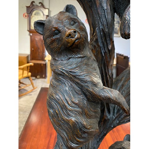 133 - Early 20th century Black Forest Bear family, hand carved sculpture 100H