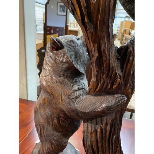 133 - Early 20th century Black Forest Bear family, hand carved sculpture 100H