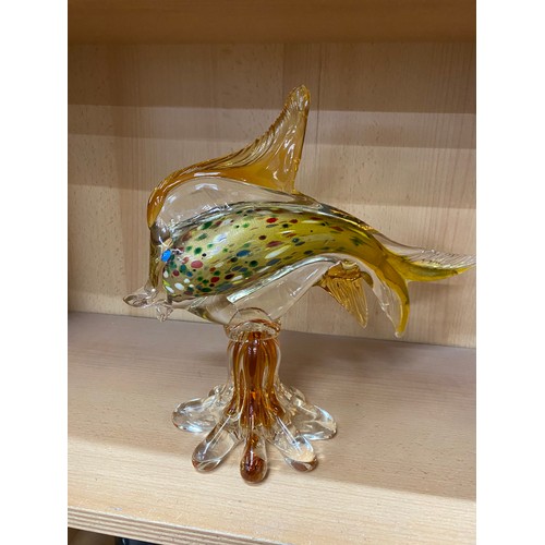 424 - Assorted collectables including vintage dressed doll, art glass fish and cockerel figurines, Lenox p... 