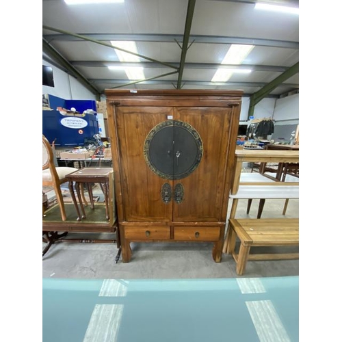 188 - 20th century Chinese hardwood wedding cabinet 171H 108W 57D