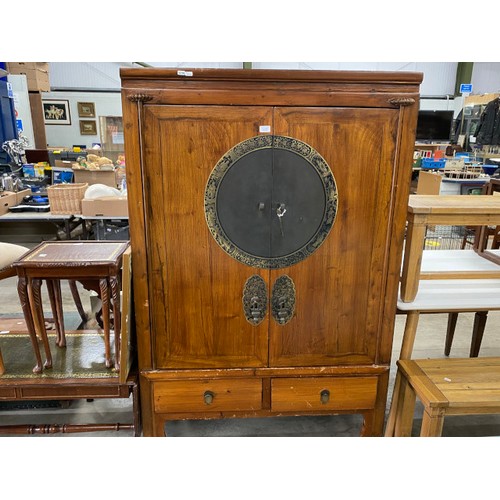 188 - 20th century Chinese hardwood wedding cabinet 171H 108W 57D