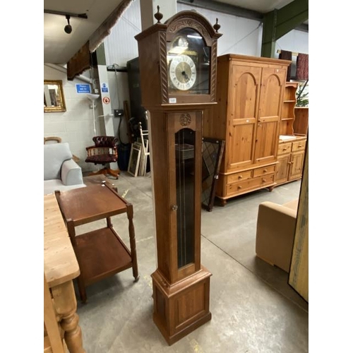 102 - Colin 'Beaverman' Almack (1930-1996) an oak longcase clock, with German tempus fugit dial with 2 wei... 