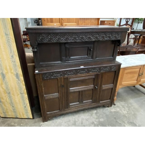 105 - 18th century oak court cupboard 128H 117W 51D