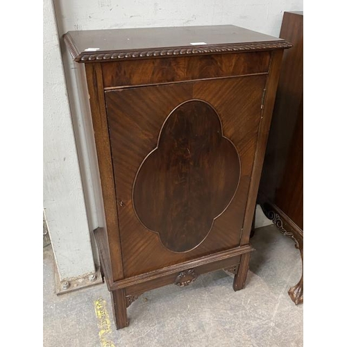 147 - Chippendale style mahogany hall cupboard 101H 57W 32D