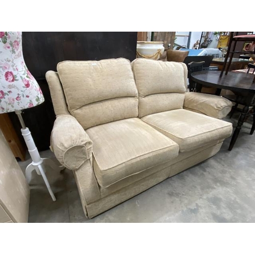 155 - Alstons Upholstery Limited settee in beige chenille 170W