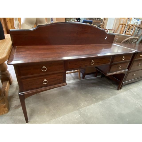 168 - Stag Minstrel mahogany dressing table 72H 152W 46D and a matching 5ft headboard