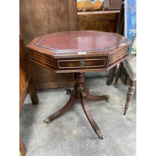 189 - Mahogany drum table 66H 61W 61D