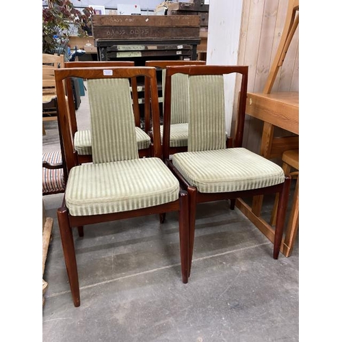 200 - 4 mid century G Plan teak framed dining chairs 46W