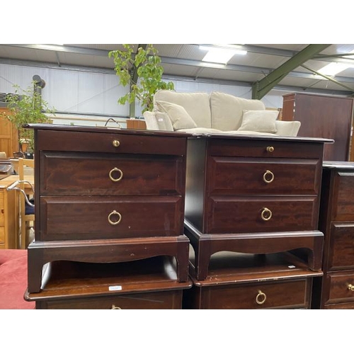 208 - 2 Stag Minstrel mahogany 2 drawer chests 50H 53W 46D