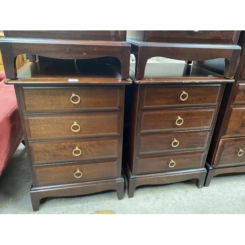 209 - 2 Stag Minstrel mahogany 4 drawer chests 71H 52W 47D