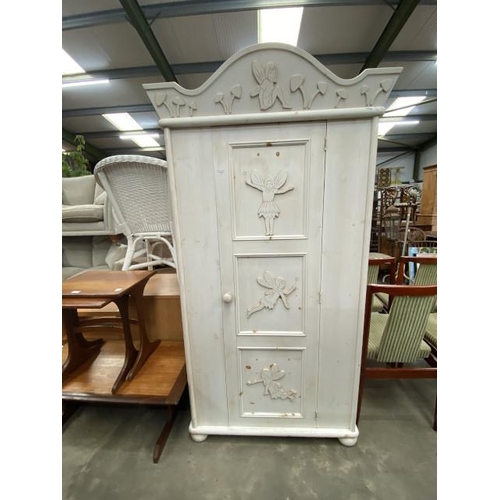 213 - Painted pine child’s wardrobe 183H 96W 50D