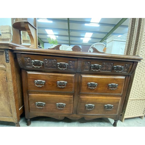 236 - Art Nouveau mahogany sideboard 108H 119W 50D