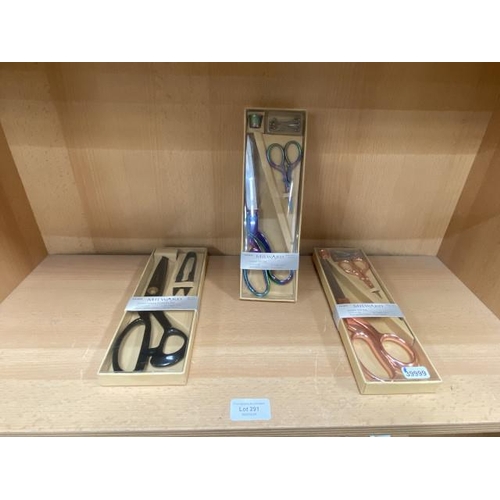 291 - 2 boxed Milward Scissor Gift sets and a boxed Milward Dressmakers Scissor set (NEW)