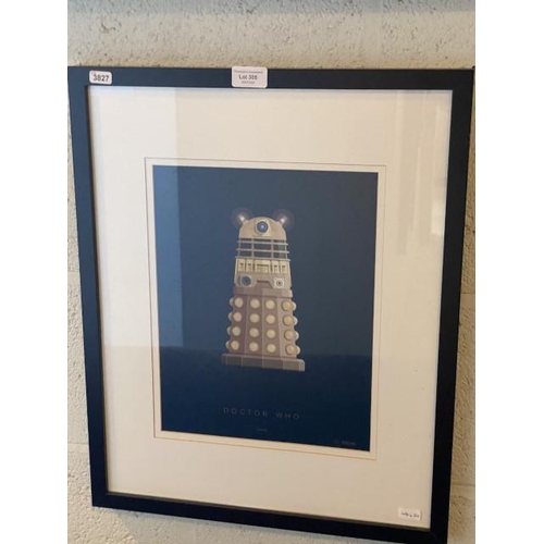 305 - Framed Fred Birchal 'Doctor Who, Dalek' Print 44x54cm