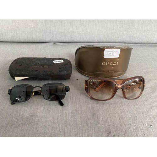 322 - Cased Gucci 'Bamboo Horsebit' sunglasses (GG 2969/S) & cased Giorgio Armani 049-S sunglasses (case a... 