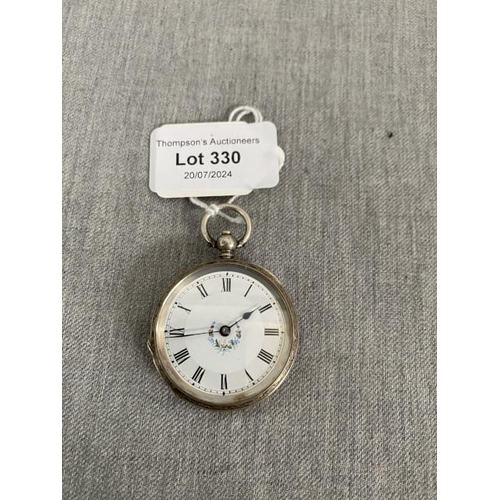 330 - Silver fob watch