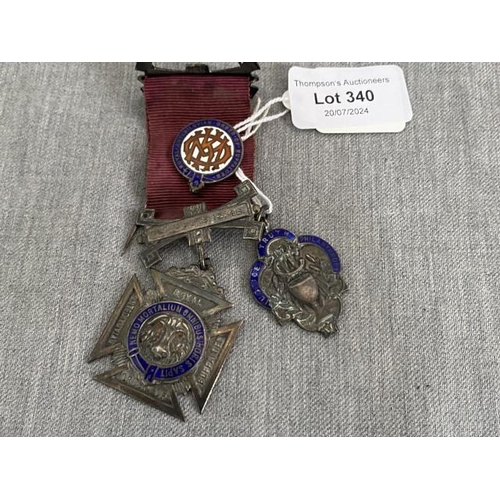 340 - Two silver Masonic medals