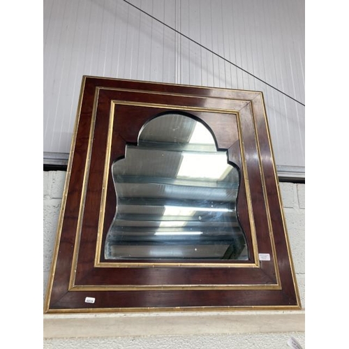 377 - Walnut & gilt framed mirror 76x88cm