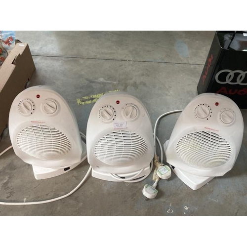 421 - 3 electric Challenge upright fan heaters