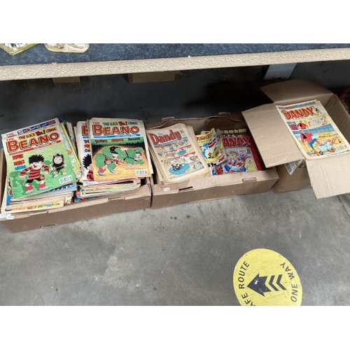 450 - 3 boxes of comics inc. 1970's, 80's & 90's, The Beano, The Dandy, Eagle etc.