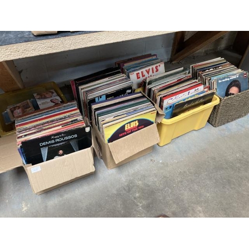 453 - 7 boxes of LP's inc. Elvis, Johnny Cash, Max Bygraves, Demis Roussos, Cliff Richard etc.