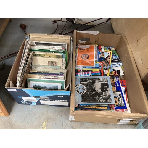 469 - One box of approx. 100 1960's, 70's, 80's & 90's football programmes & one box of books relating to ... 