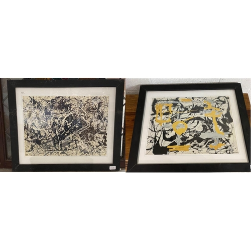 82 - Two framed Jackson Pollock prints No. 33 & No. 12A 67X56cm