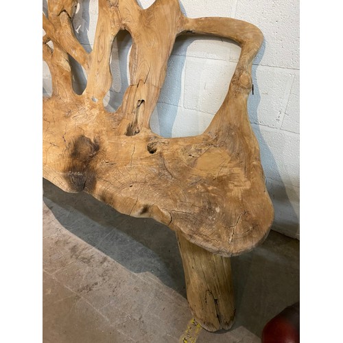 79 - Natural teak root bench 180W