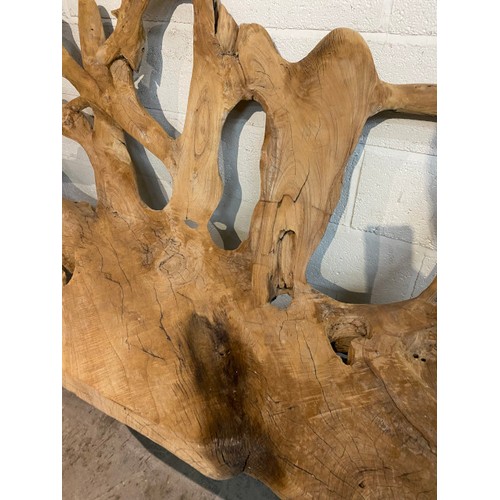 79 - Natural teak root bench 180W