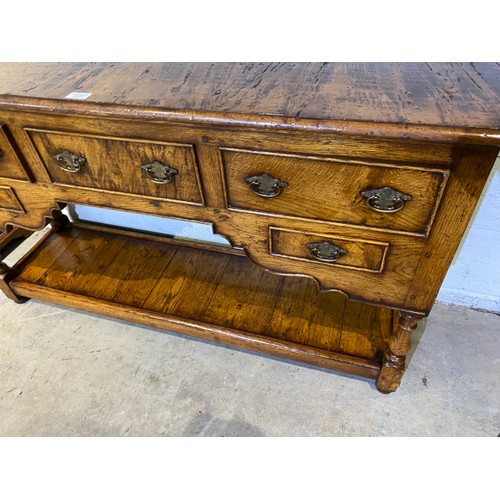 86 - Titchmarsh & Goodwin style oak dresser base 75H 130W 38D