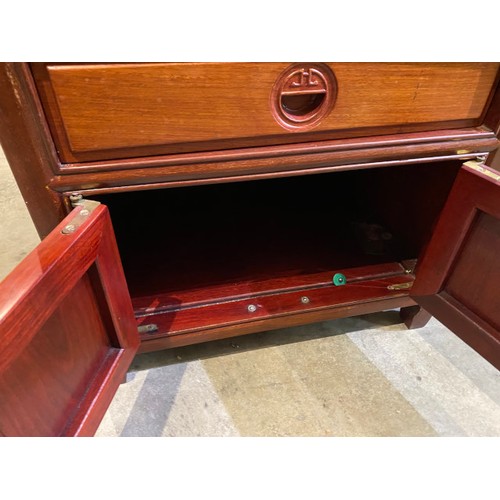 88 - 20th century Asian, teak bedside cabinet 51H 51W 43D