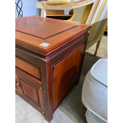 88 - 20th century Asian, teak bedside cabinet 51H 51W 43D