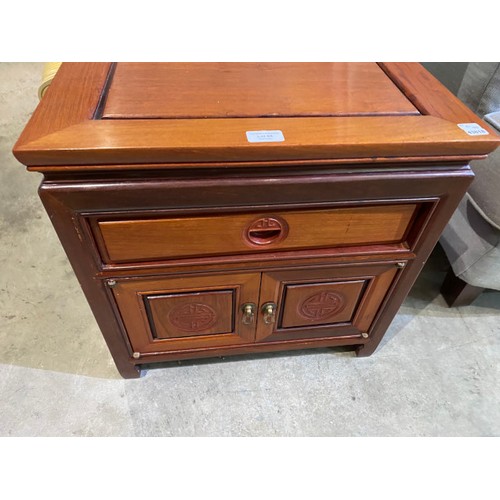 88 - 20th century Asian, teak bedside cabinet 51H 51W 43D