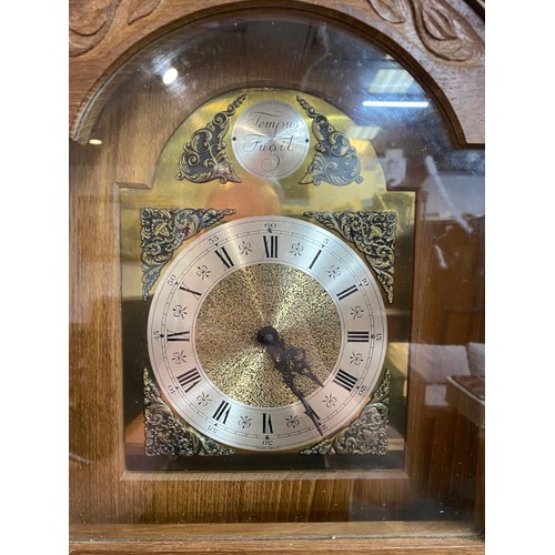 102 - Colin 'Beaverman' Almack (1930-1996) an oak longcase clock, with German tempus fugit dial with 2 wei... 