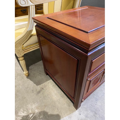 85 - 20th century Asian, teak bedside cabinet 51H 51W 43D