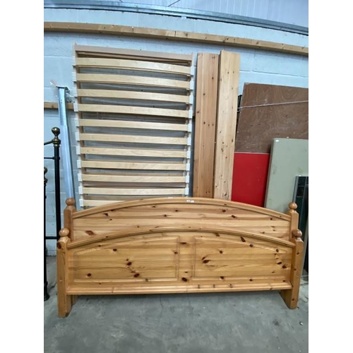 10 - Pine super king bed frame with side rails and lats