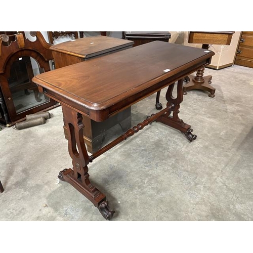 110 - Victorian mahogany writing/side table 74H 108W 50D