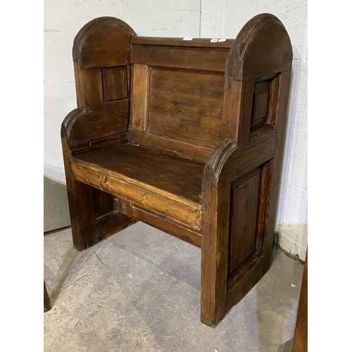 116 - Pine church pew/alter chair 90H 70W 40D