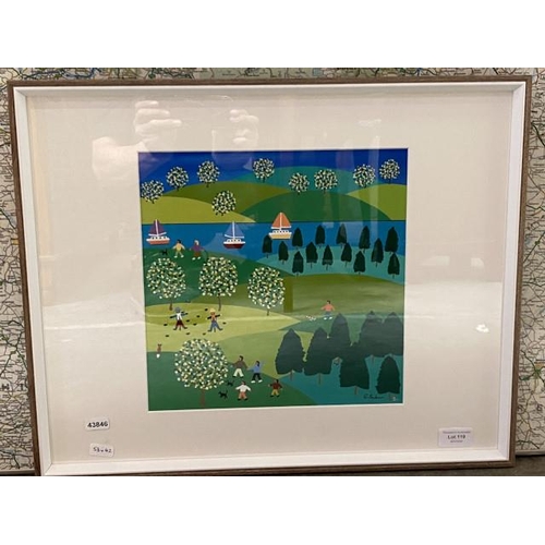 119 - Framed original acrylic on paper by Gordon Barker, 