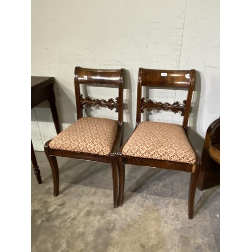 121 - Pair of Regency mahogany side chairs 49W