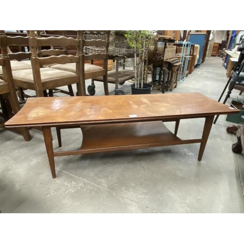 147 - Mid century teak coffee table 35H 121W 41D