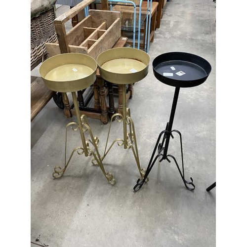 150 - 3 metal plant/candle stands 72H