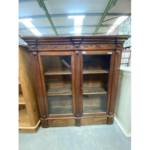 158 - Antique Gillow style glazed bookcase/display cabinet 128H 123W 32D