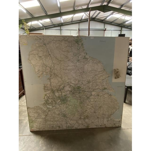 161 - Clearview Displays Ltd mounted wall map of The North of England 139 x 145cm